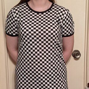 Checkered Shirt Dress